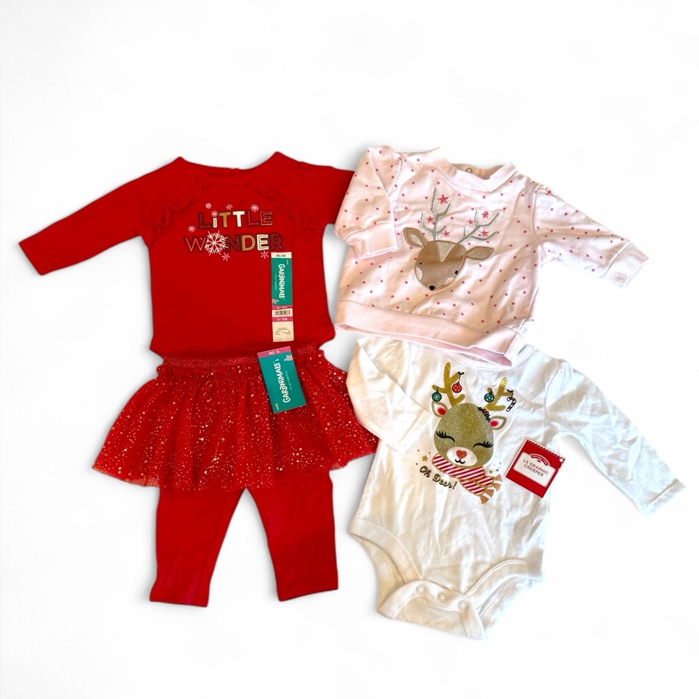 NWT Girls 0-3 month Christmas Lot